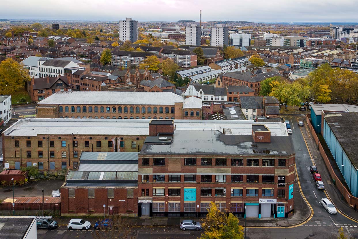 Exterior aerial photo of Nottingham Roden